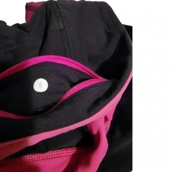 LULULEMON Pace Rival Crop Black/Dashing Purple/Jewelled Magenta Legging Women 8 - Picture 8 of 11